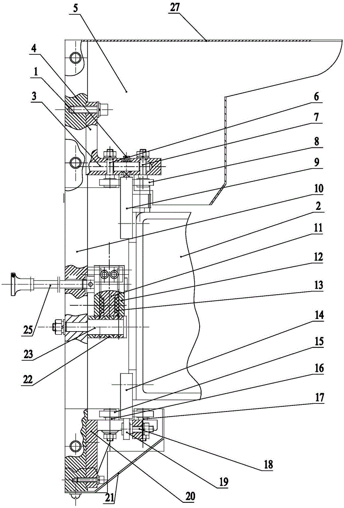 The sliding plate locking mechanism on the driven sliding plate of CNC cutting machine