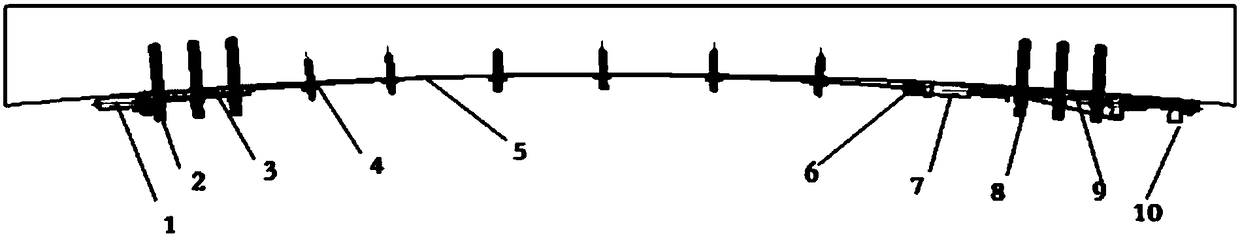 Method for reinforcing curved bridge through prestressed carbon plate