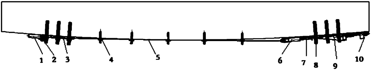 Method for reinforcing curved bridge through prestressed carbon plate