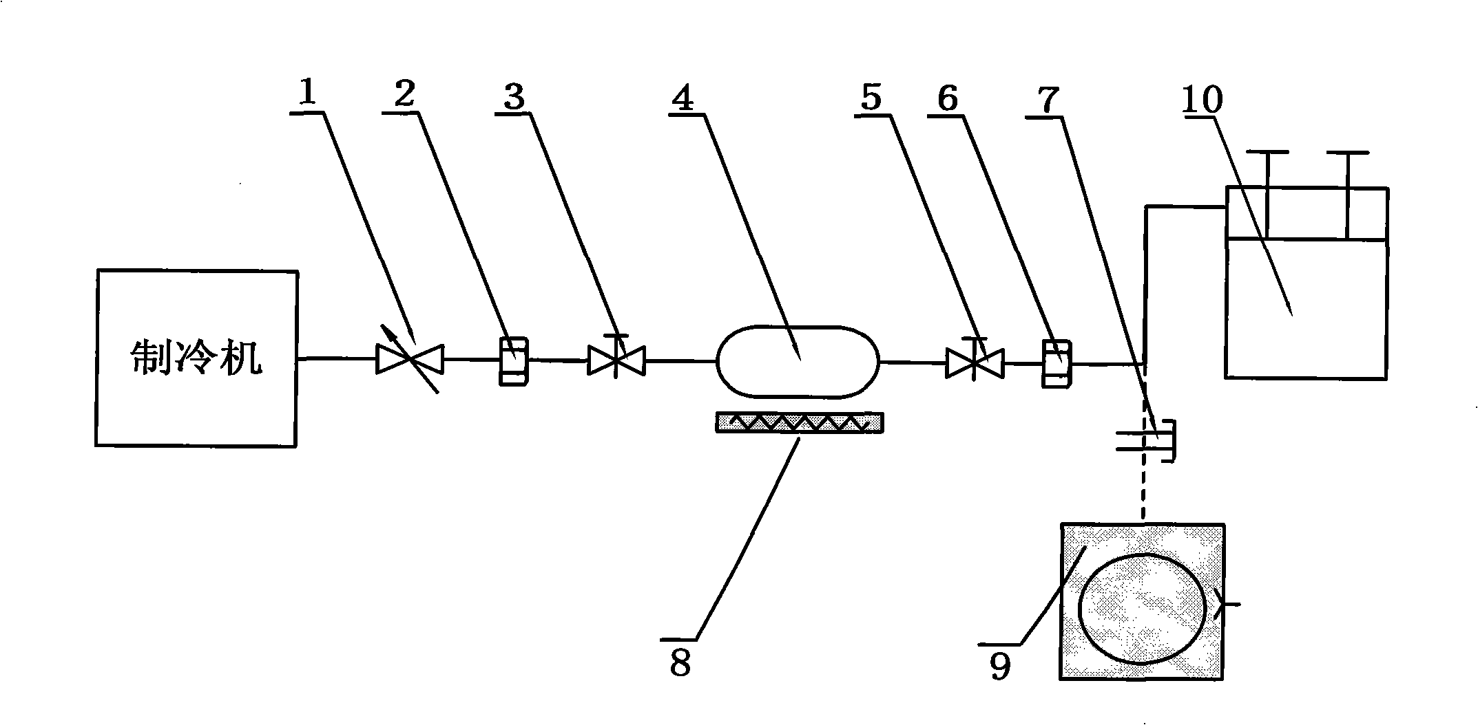 Working medium pollution sampling and analyzing device for small-sized mechanical refrigeration machine