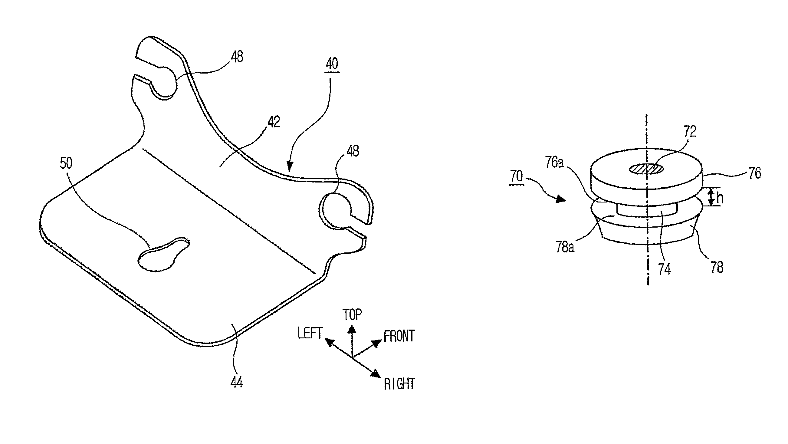 Hydraulic unit support structure