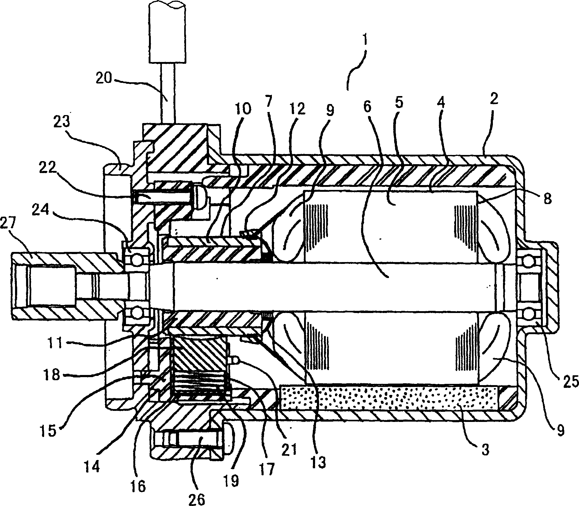 Electric brush motor for electric power turning device