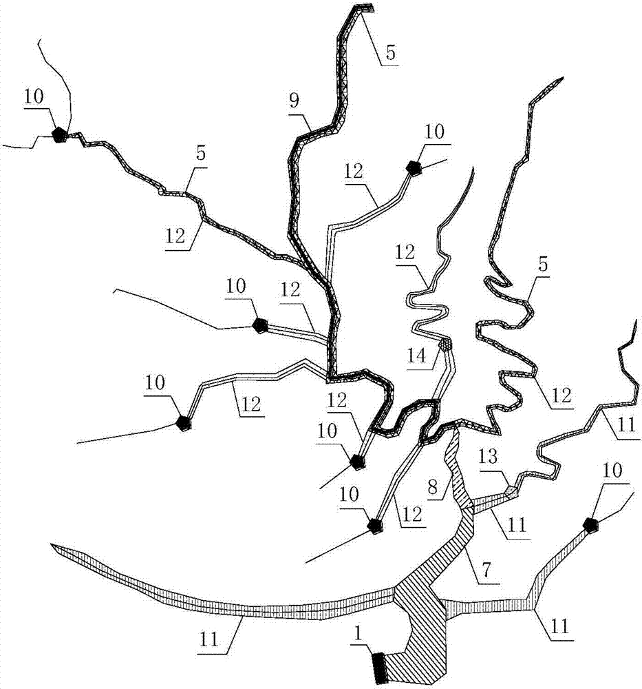 A comprehensive fish habitat protection system for upstream and downstream reservoirs and main and tributary streams