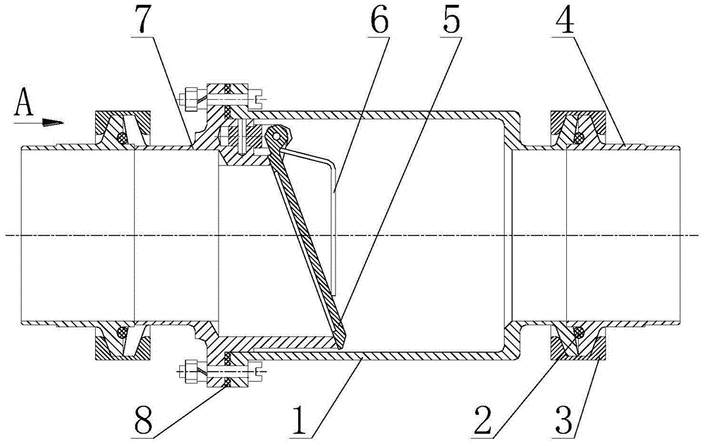 Metal seal quickly-detaching one-way valve for airplane