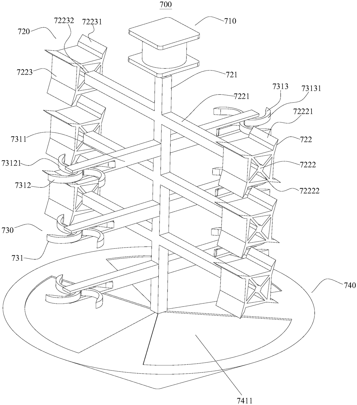 Polyacrylate reaction kettle with flow division function