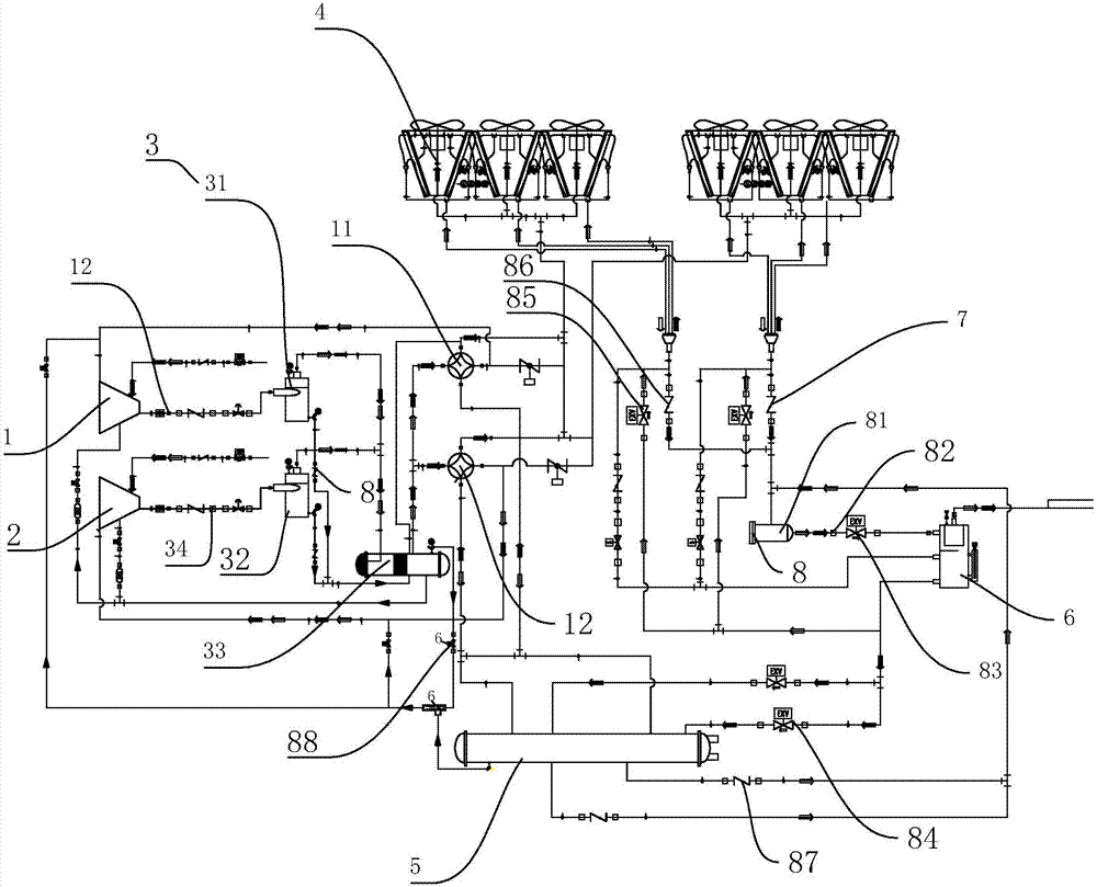 Low-temperature air cooling screw heat pump system