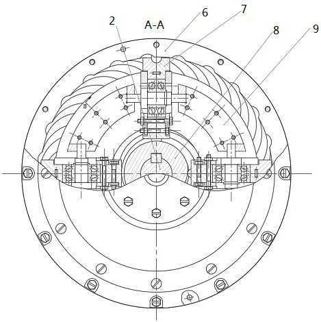 Hub-driven planetary worm speed reducer assembly