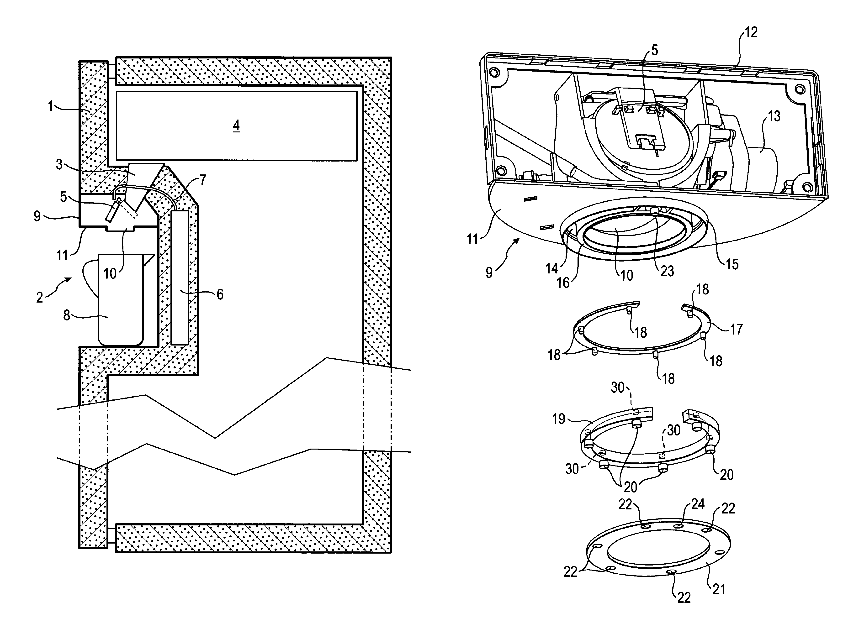 Dispenser niche for a refrigerator