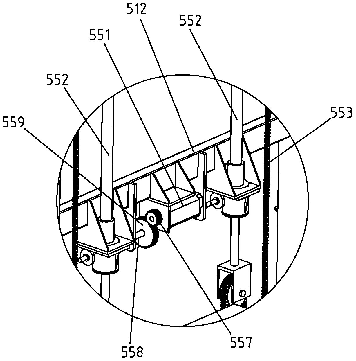 A vehicle-carrying pallet palletizer and an intelligent three-dimensional garage using the vehicle-carrying pallet palletizer