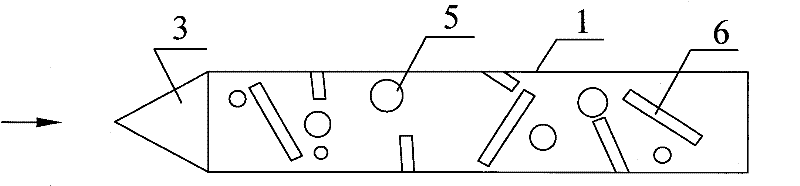 Throwing material for lightening interception difficulty and protecting dikes of rivers