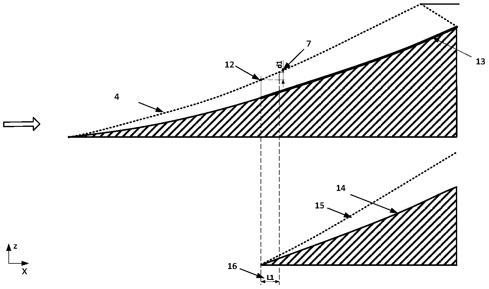 Transverse pressure gradient controlled ride wave forebody and air inlet channel integrated designing method