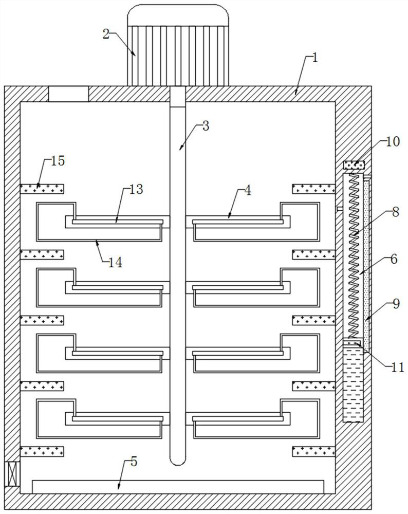 Rotating speed self-adjusting type lithium battery cell slurry fluctuation type stirring equipment