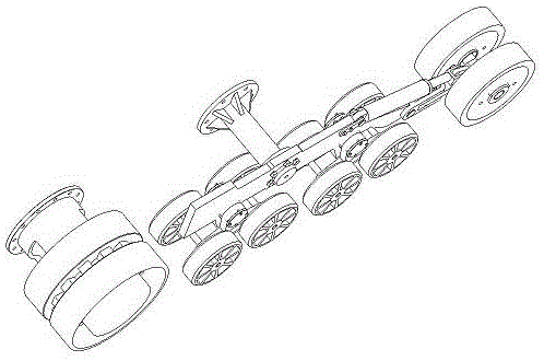 Rocker type suspension track for spreading machine