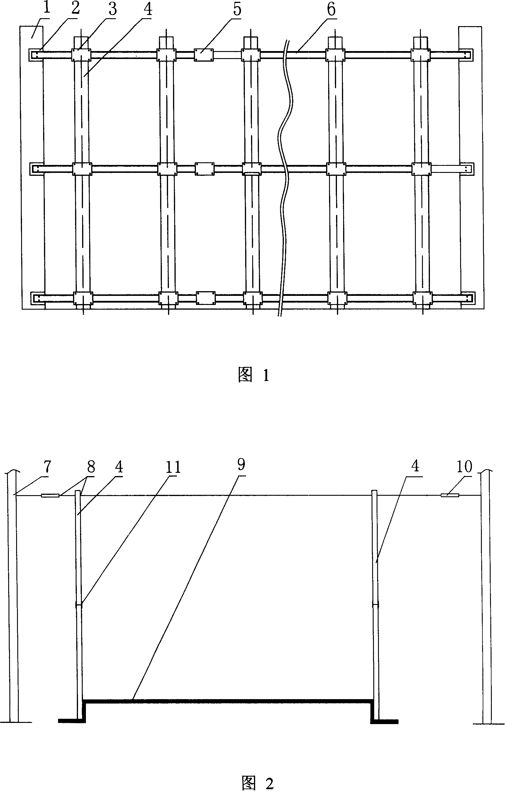 Coke oven masonry construction method employing upright line rod