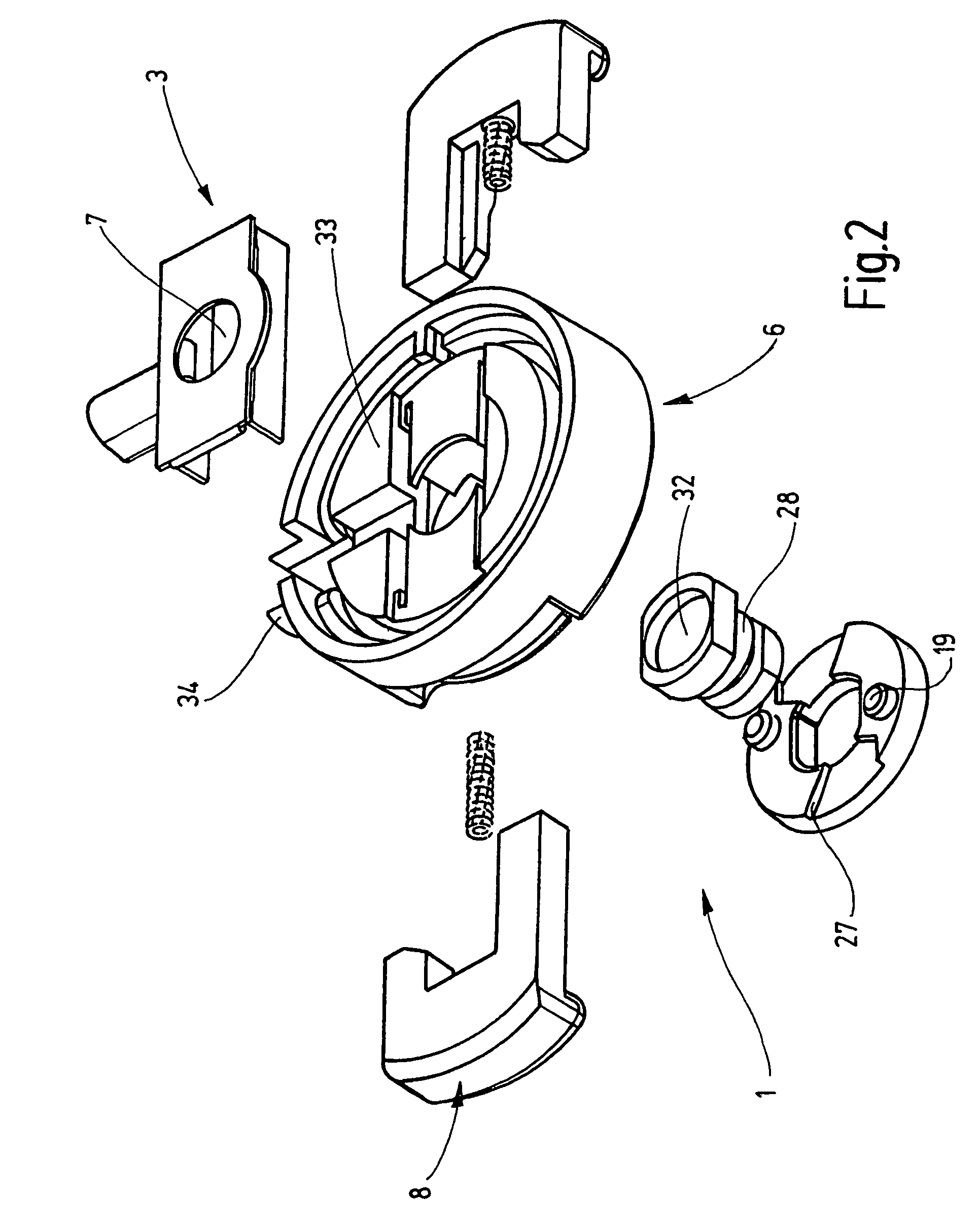 Electrical device connecting a line to an electrode