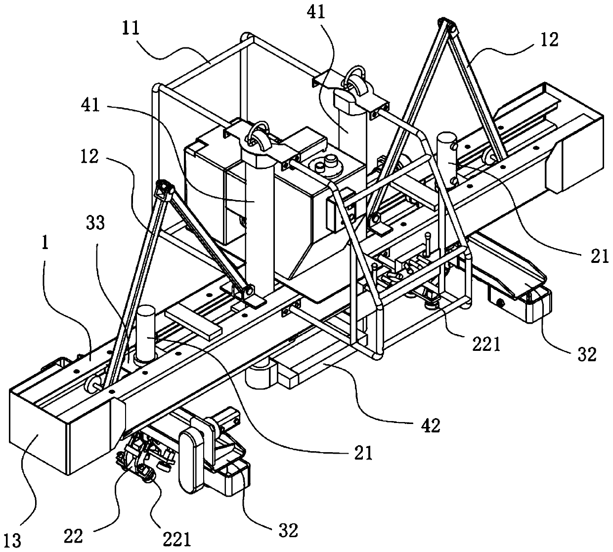 Hydraulic rail changing machine