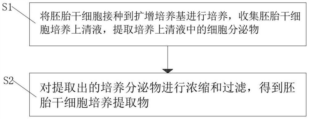 Preparation method of embryonic stem cell culture extract for skin aging resistance