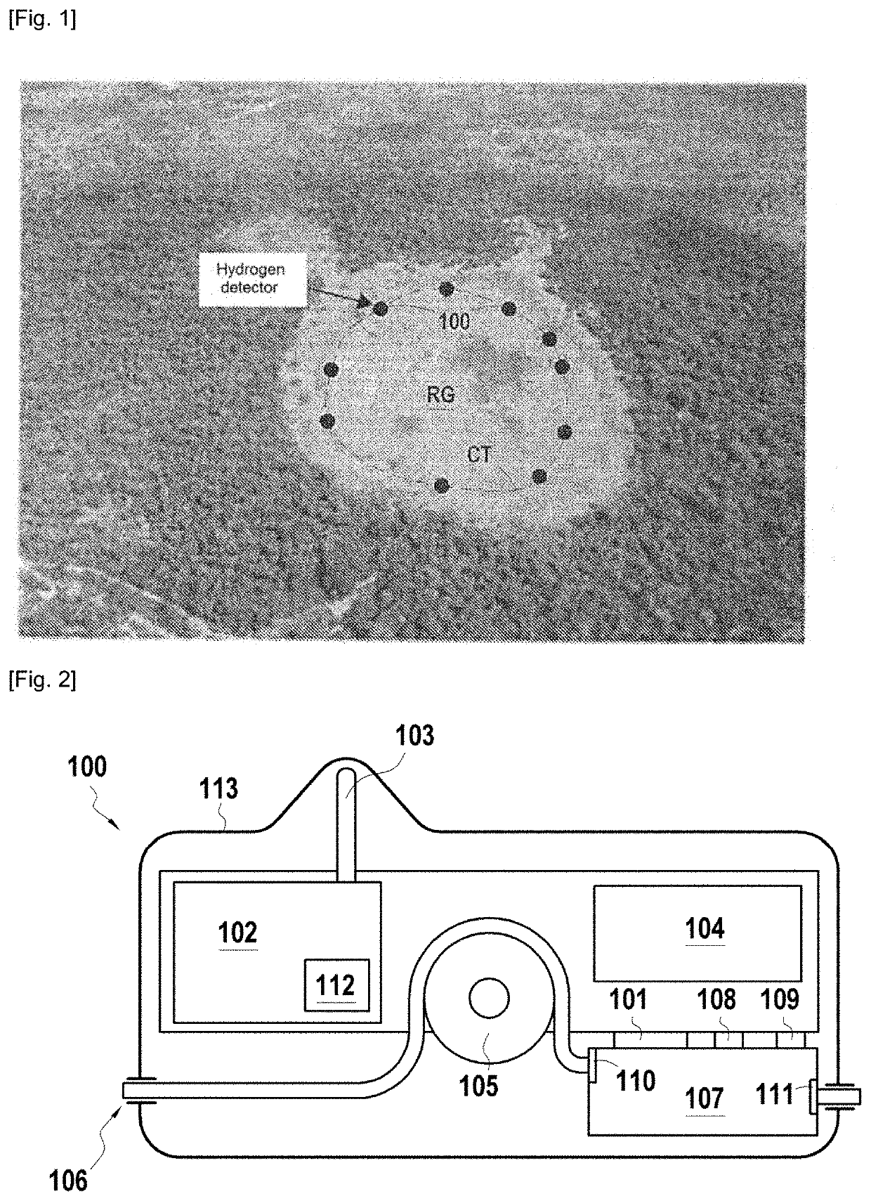 Measurement device, in particular for detecting hydrogen in the ground of a region