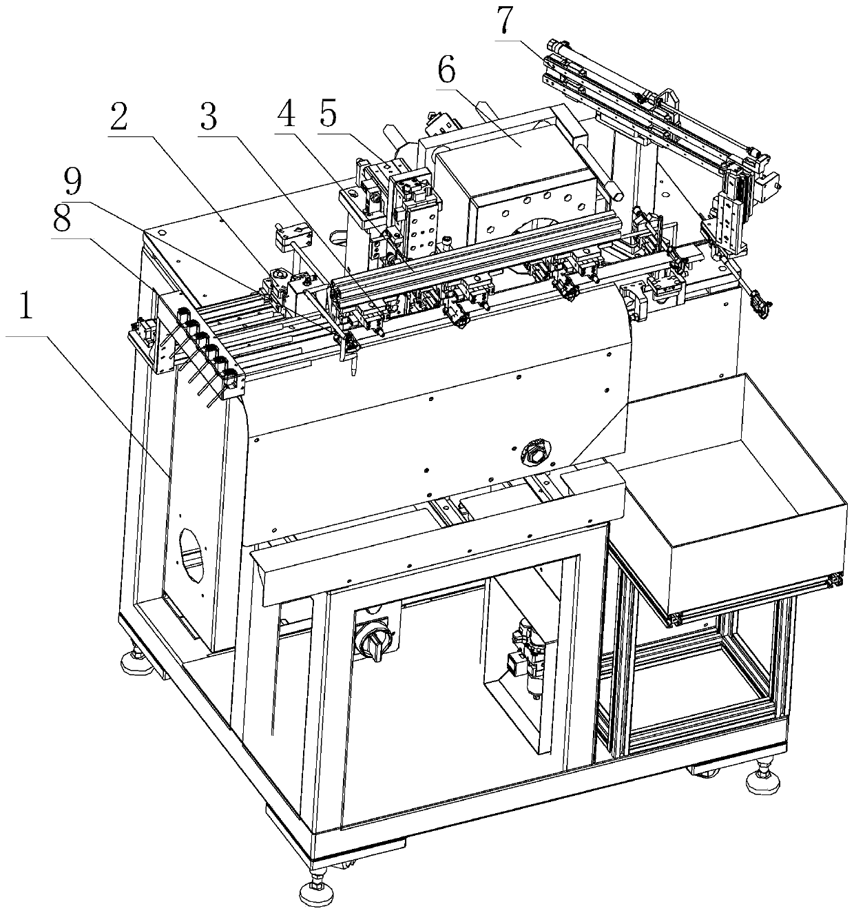 Air-blowing and riveting integrated machine with detecting function