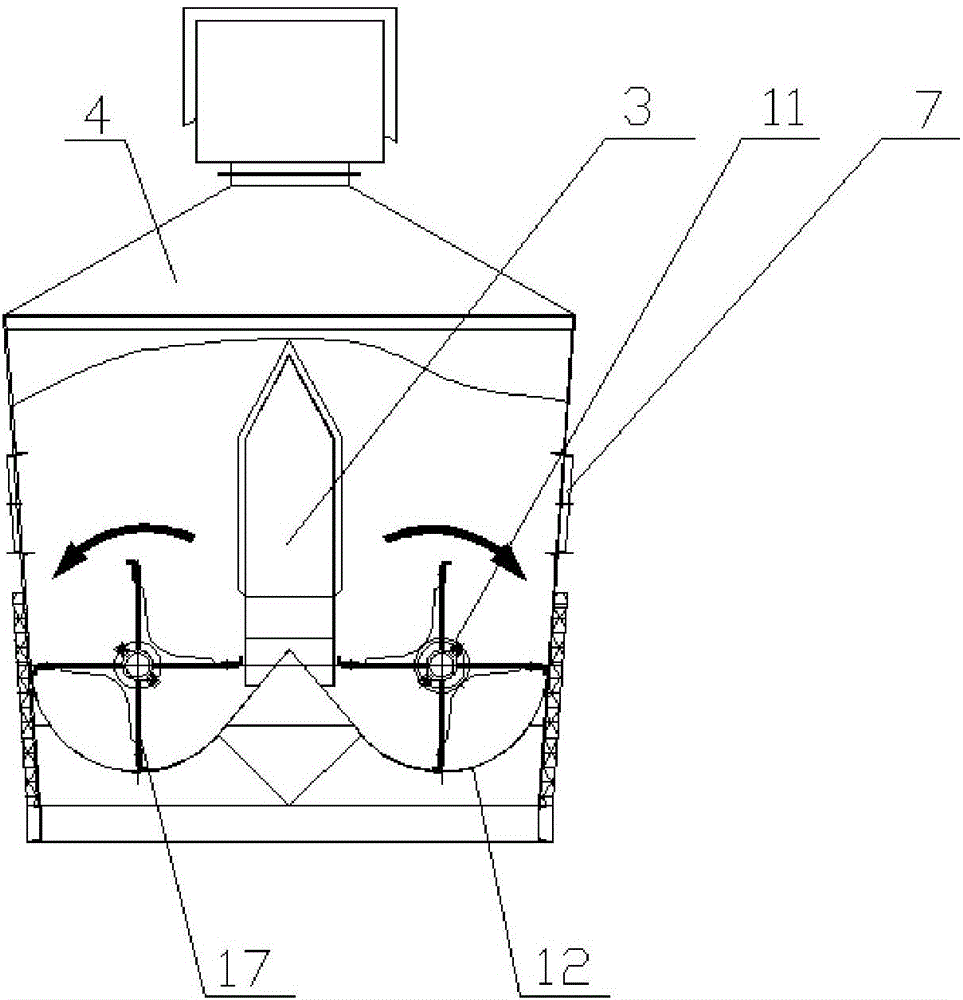 Horizontal fluidized stirring dryer of beer grains