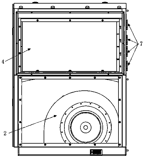 Internal combustion locomotive electric transmission system and auxiliary filtering cabinet thereof