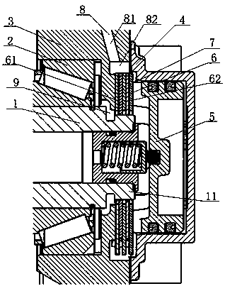 An oil circuit circulation structure of an intermediate shaft brake