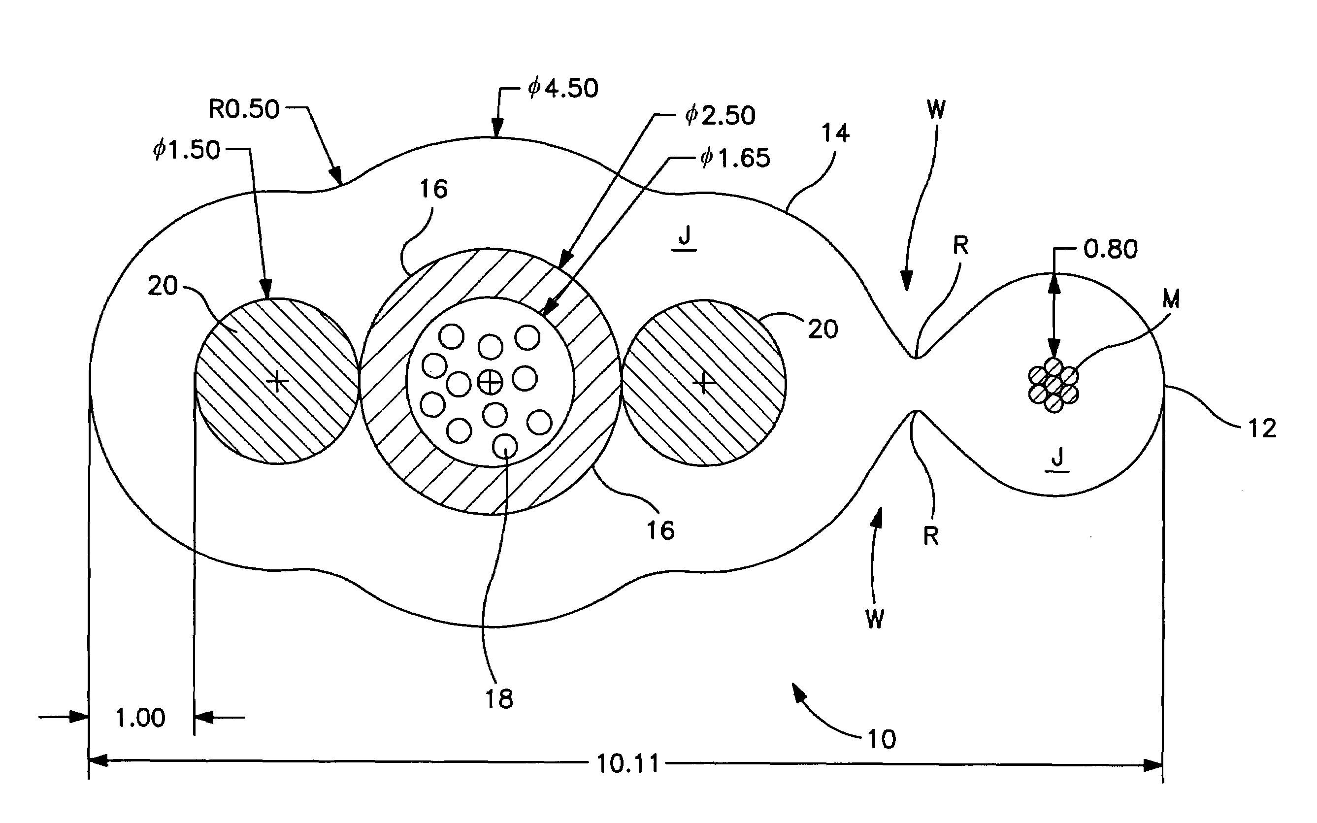 Locatable dielectric optical fiber cable having easily removable locating element