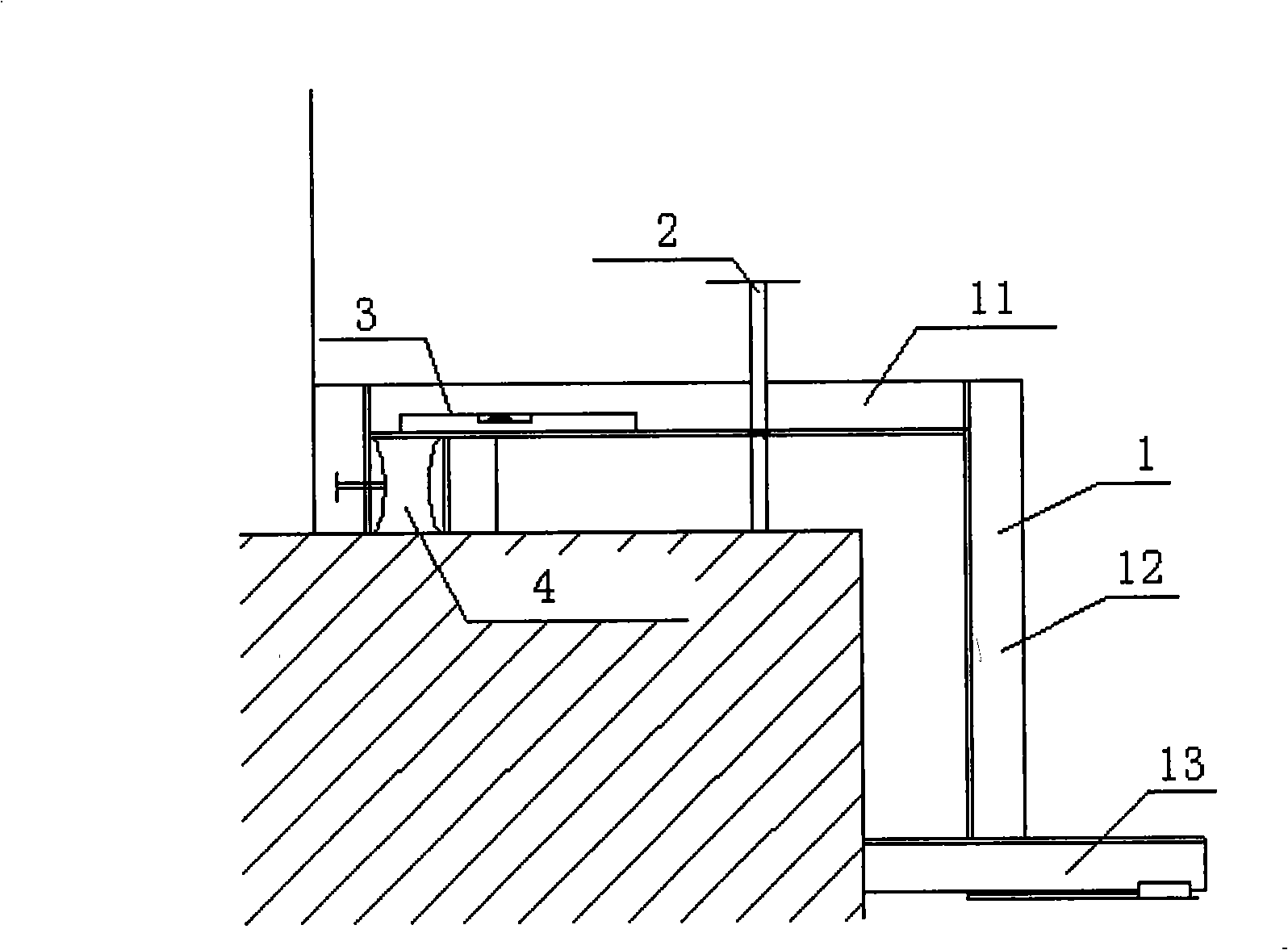 Mounting method of crane sliding contact line in workshop