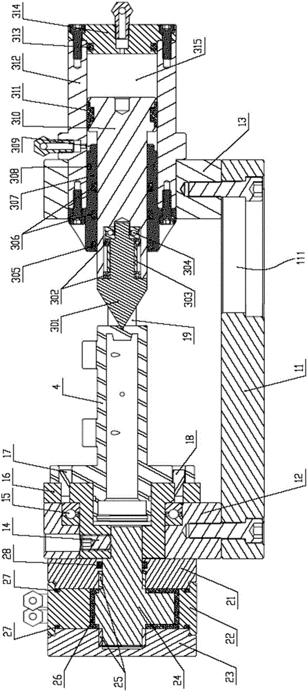 Automatic rotating clamp for multi-station main cylinder body