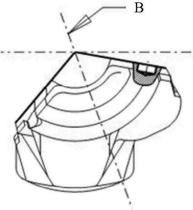 Three-cone drill bit palm reference plane, hole processing fixture