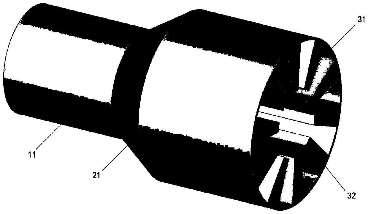 Compact and efficient axial output TE51 mode relativistic magnetron