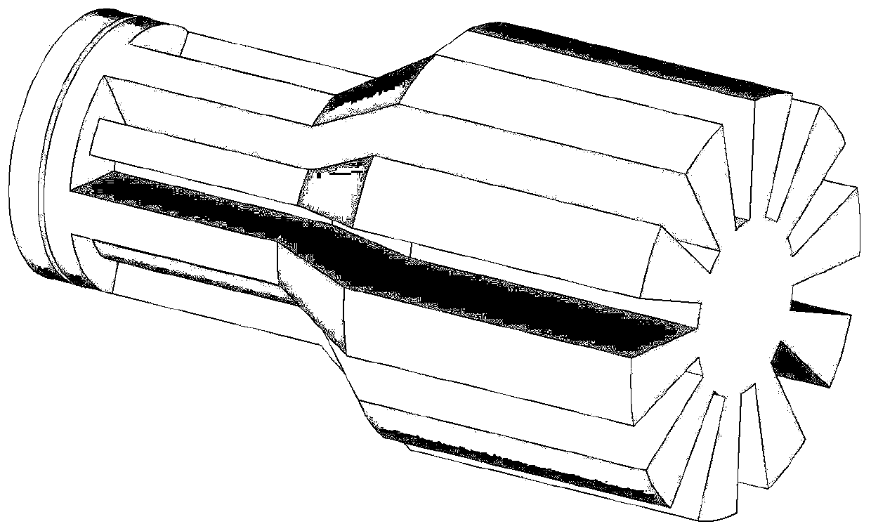 Compact and efficient axial output TE51 mode relativistic magnetron