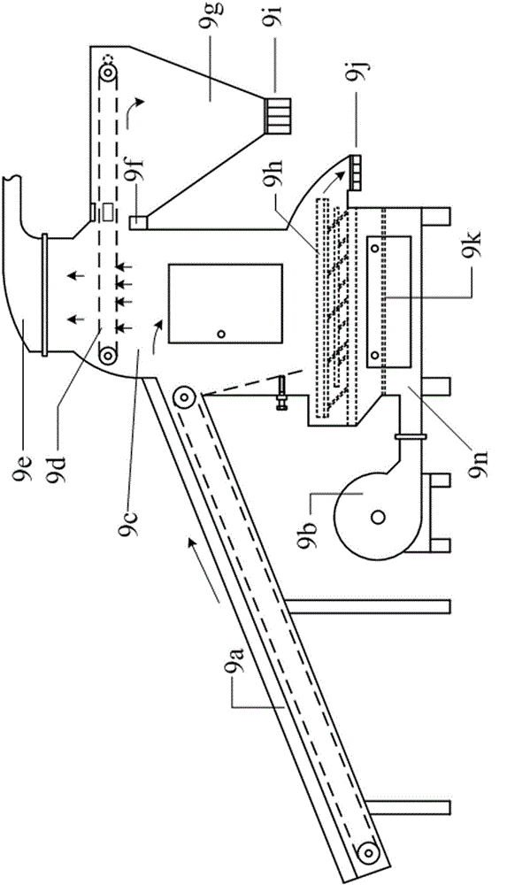 High-efficiency and energy-saving leaf threshing and air separation process