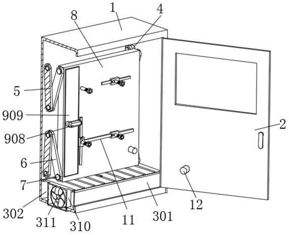 Electric meter box capable of automatically dissipating heat and removing dust and facilitating installation of electric meter