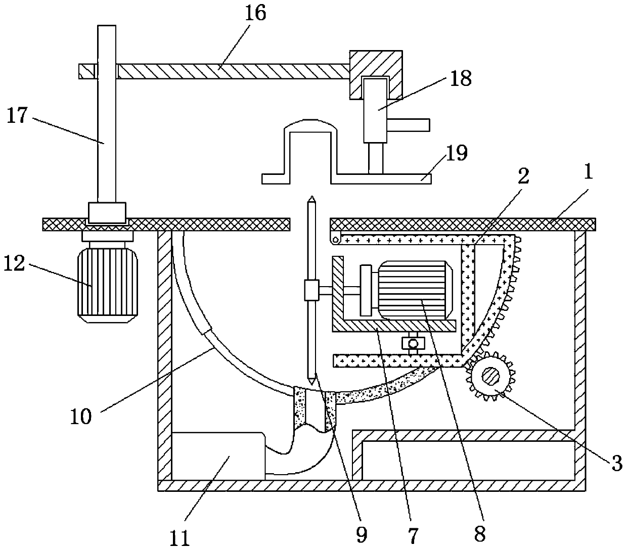 Blockboard cutting device based on screw drive theory