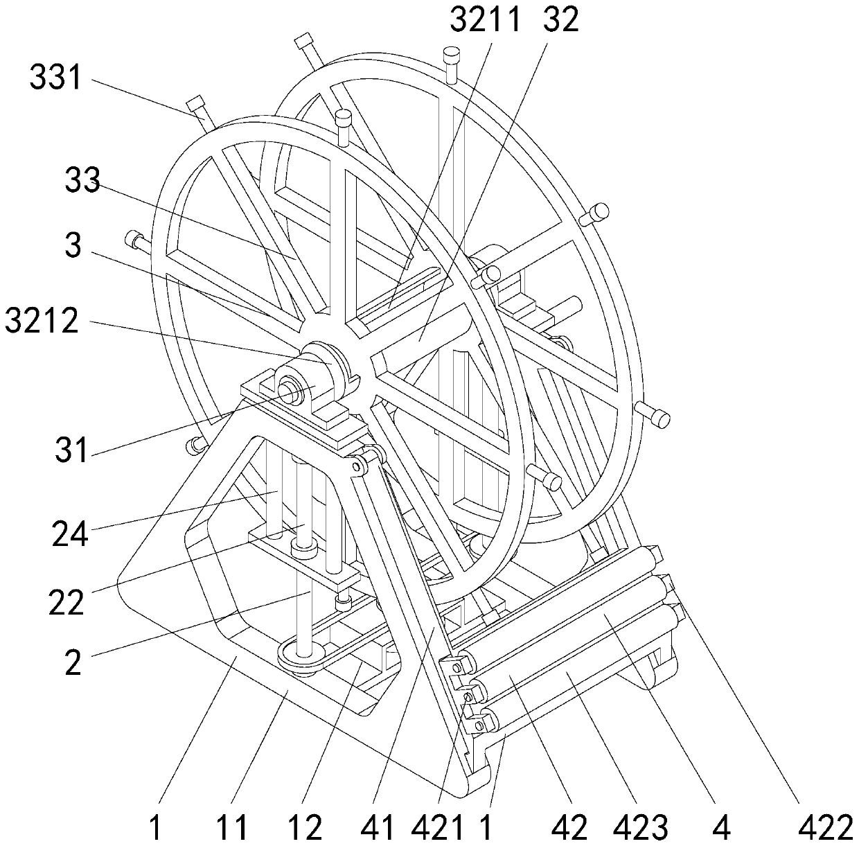 Anti-intertwining winding device for fire hydrant water hose of fire-fighting equipment