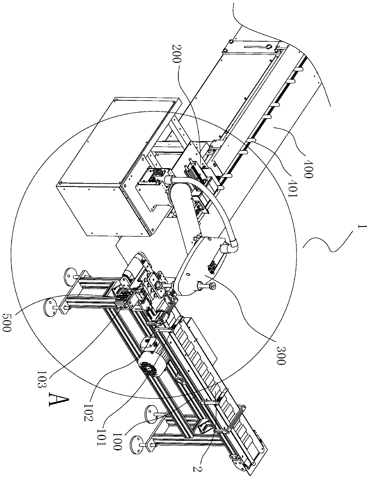 Palletizing device and packaging machine