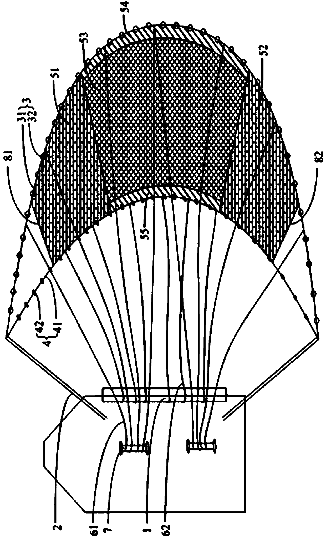 Ship side board supporting rod type saury stick-held net