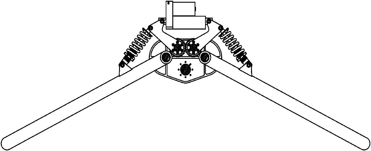 Rocker-arm type suspension mechanism of high-stationarity walking box body