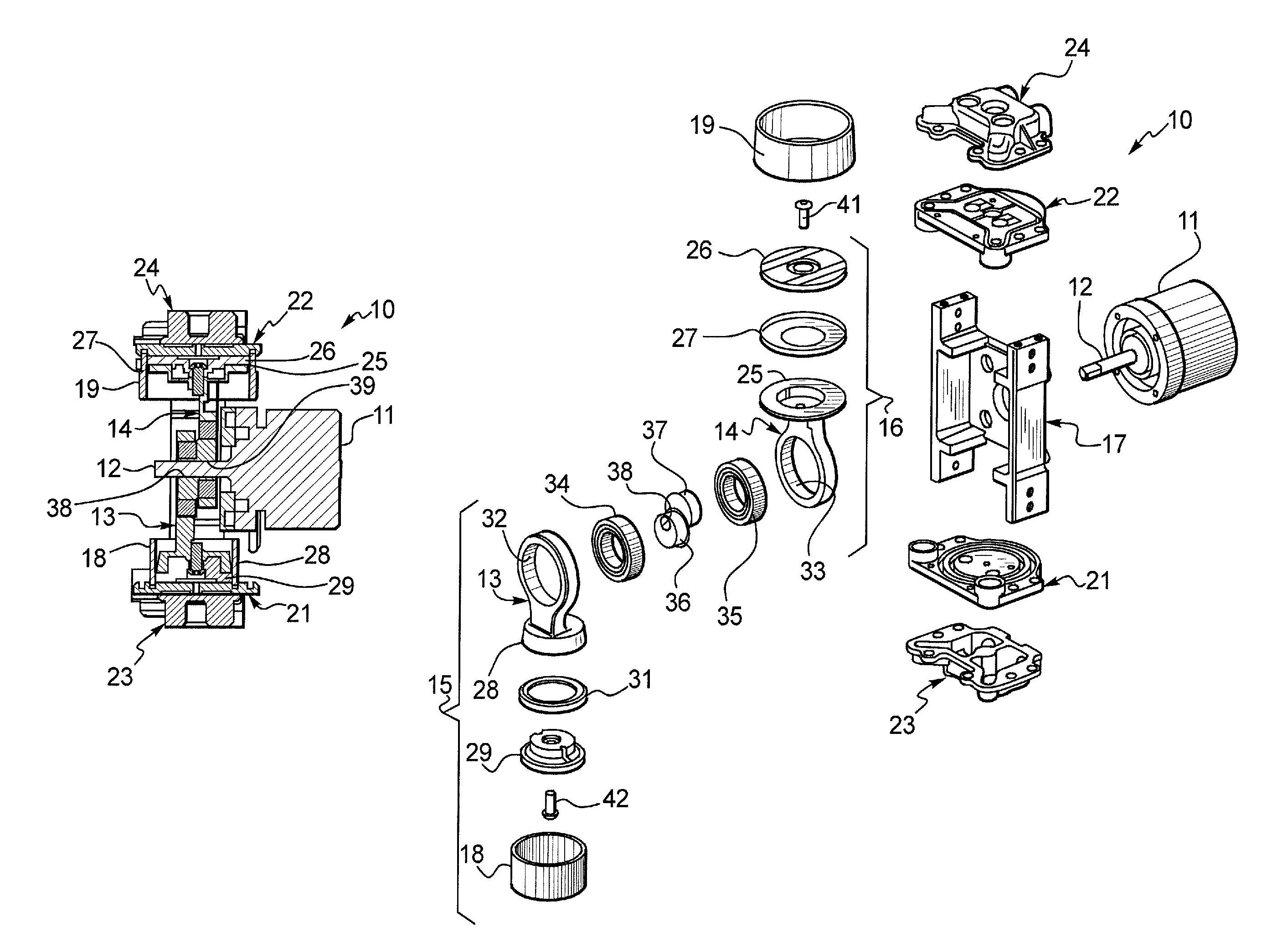 Balanced dual rocking piston pumps