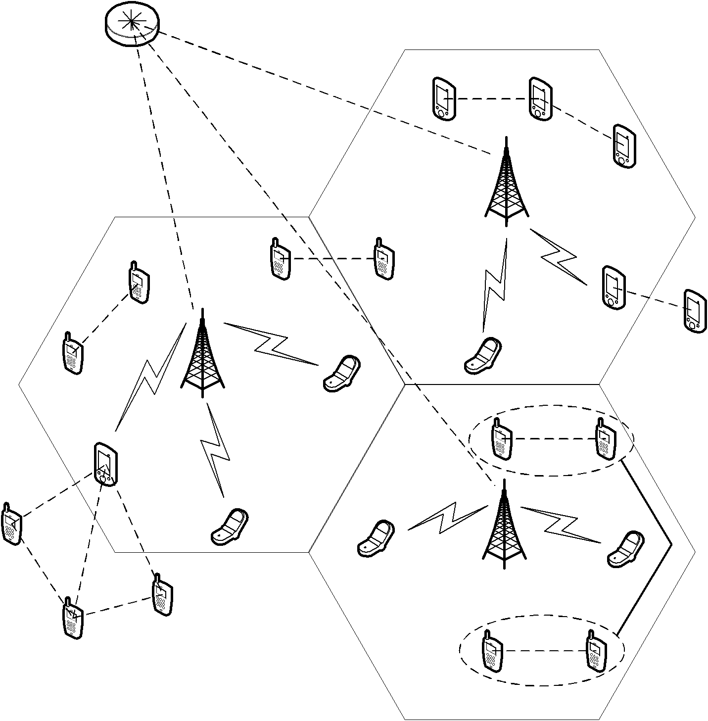 Multi-cell interference suppression method between cell and end-to-end hybrid network