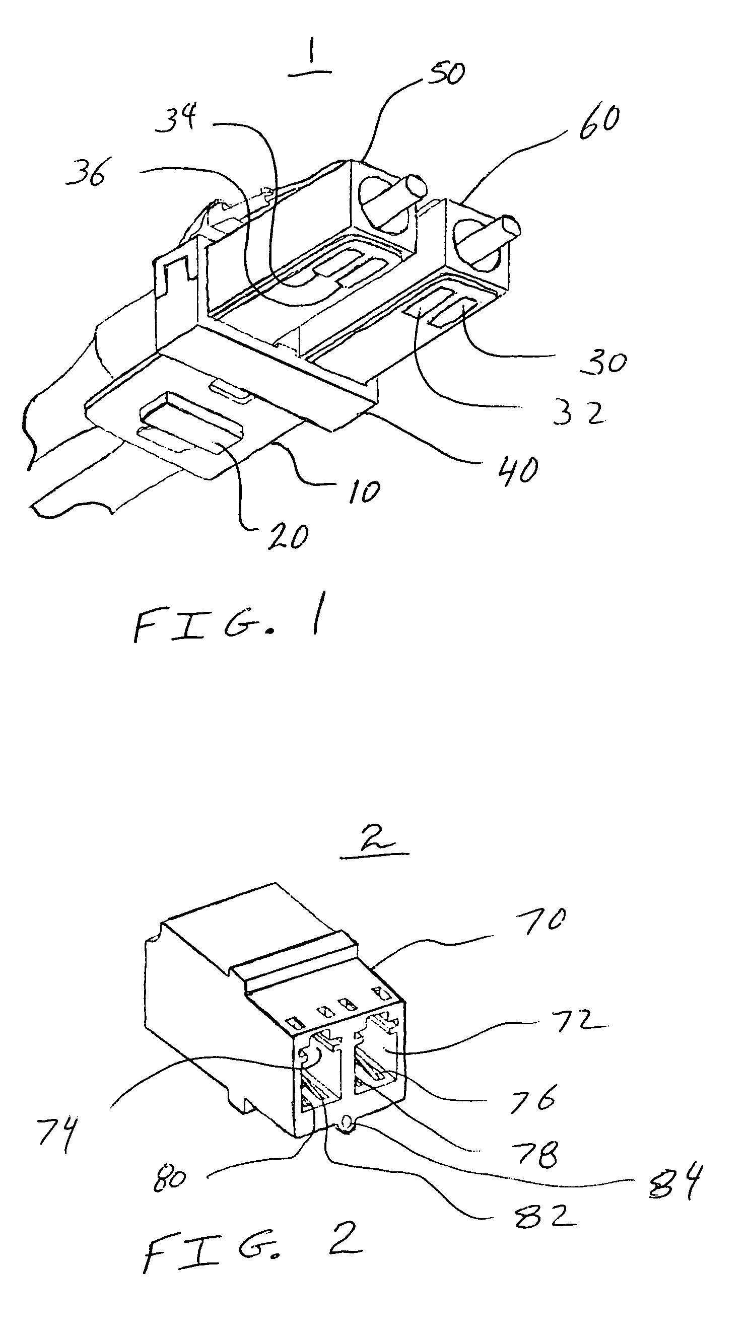 Transceiver/fiber optic connector adaptor with patch cord ID reading capability