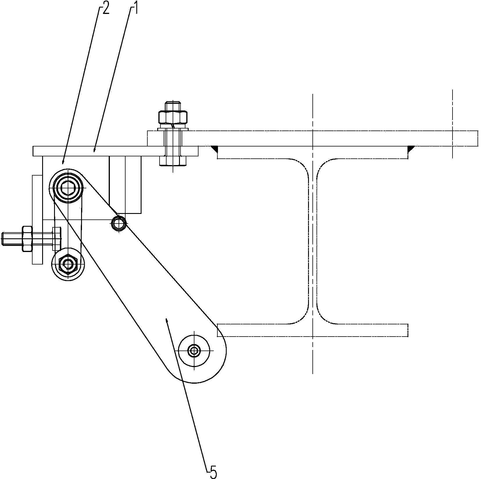 Retaining device for retaining hanger trolley