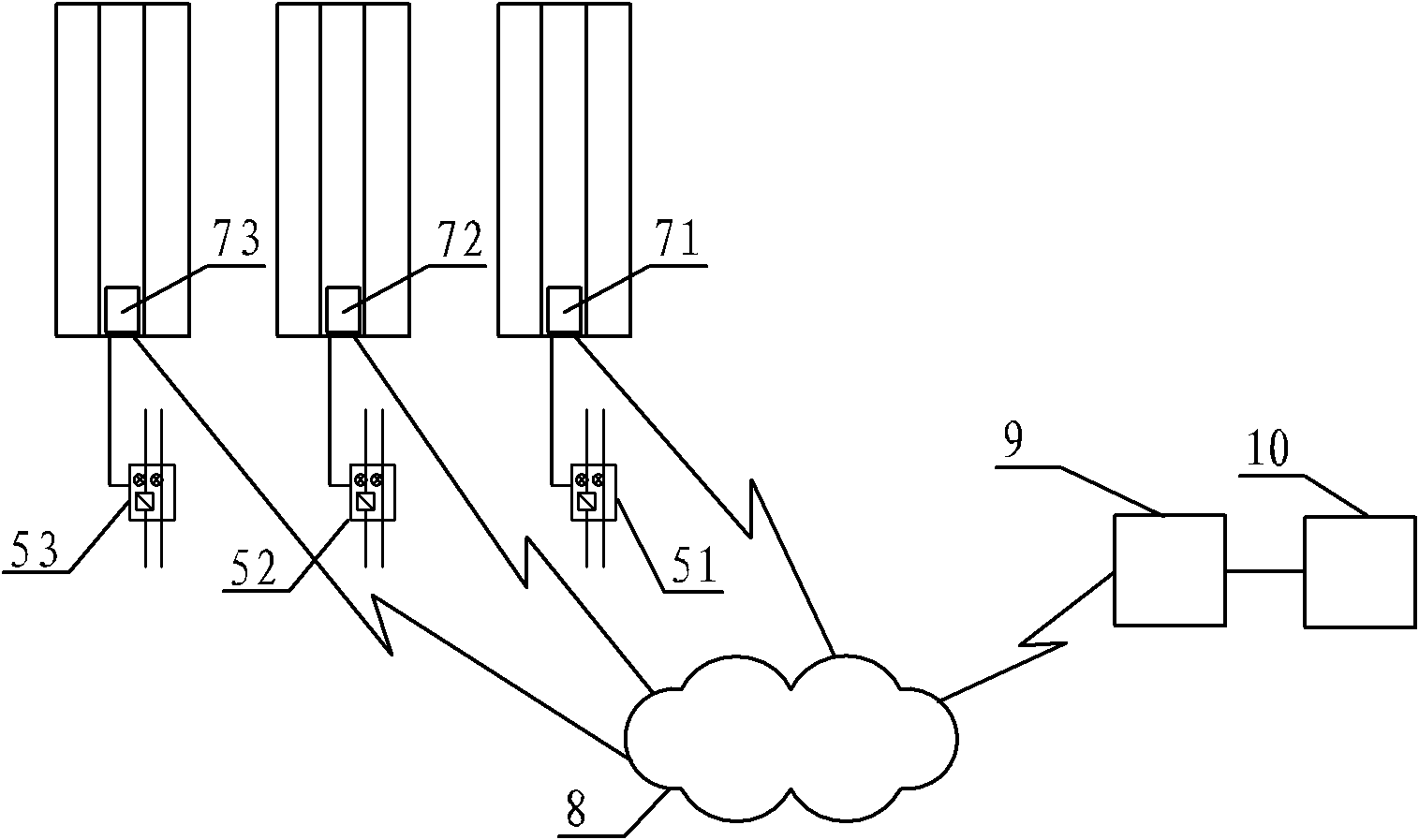 Multi-building united temperature area method heat metering system based on wireless temperature acquisition