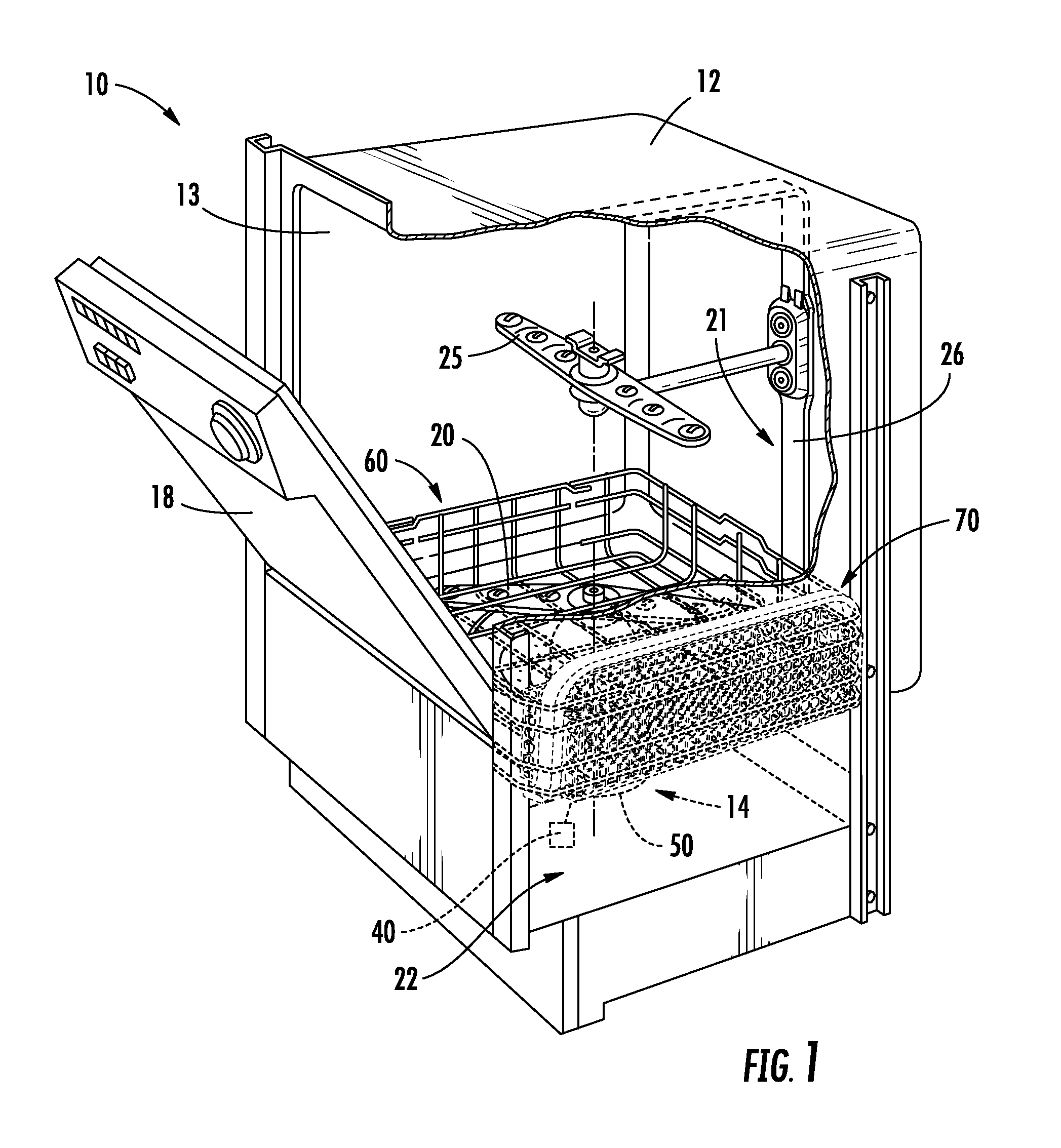 Silverware basket with integral spray jets for a dishwasher