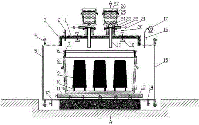 Multi-core reducing multi-ladle co-casting method and device for casting large composite steel ingots