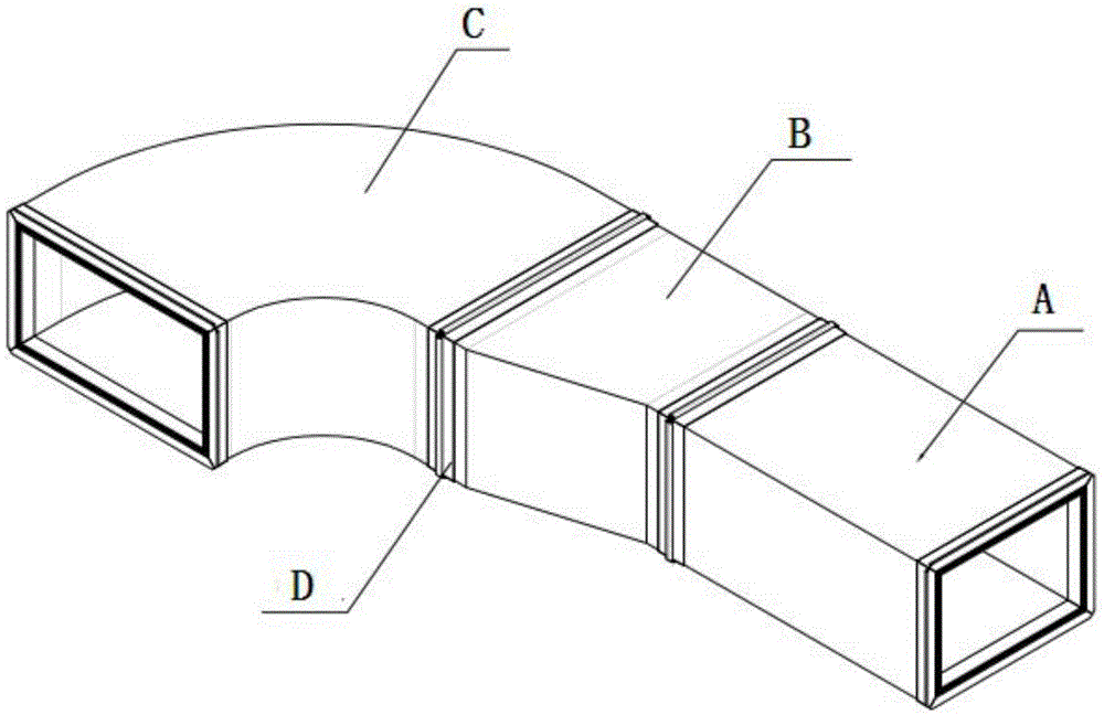 Color steel plate composite air duct