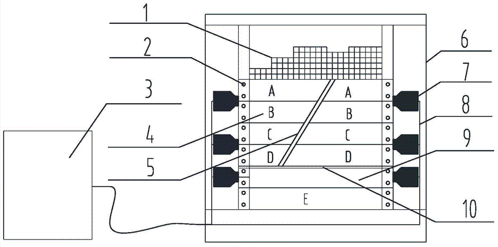 Tectonic stress field simulation test device and method