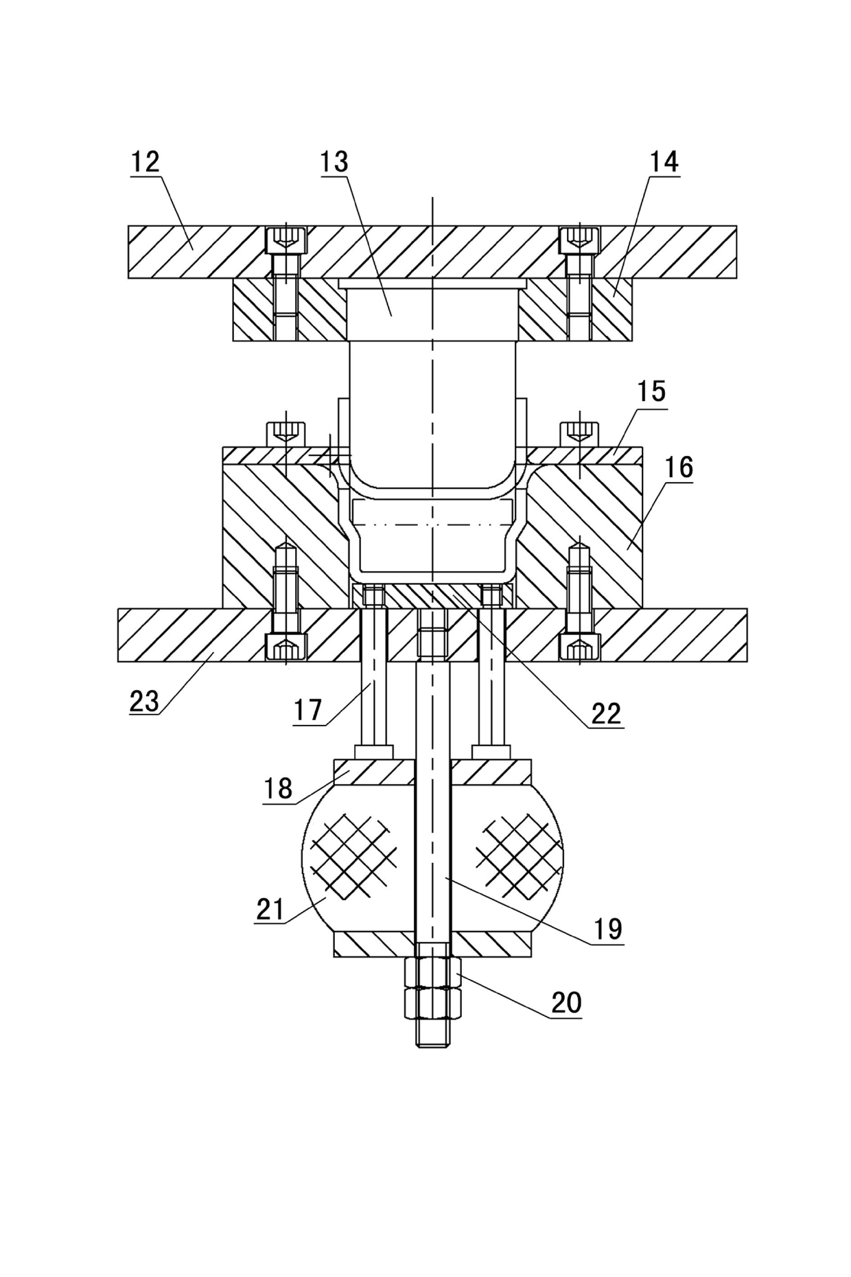 Stepped cylindrical component die for medium plate