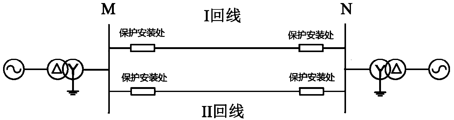 Distance protection method for non-transposition double-circuit lines on same tower